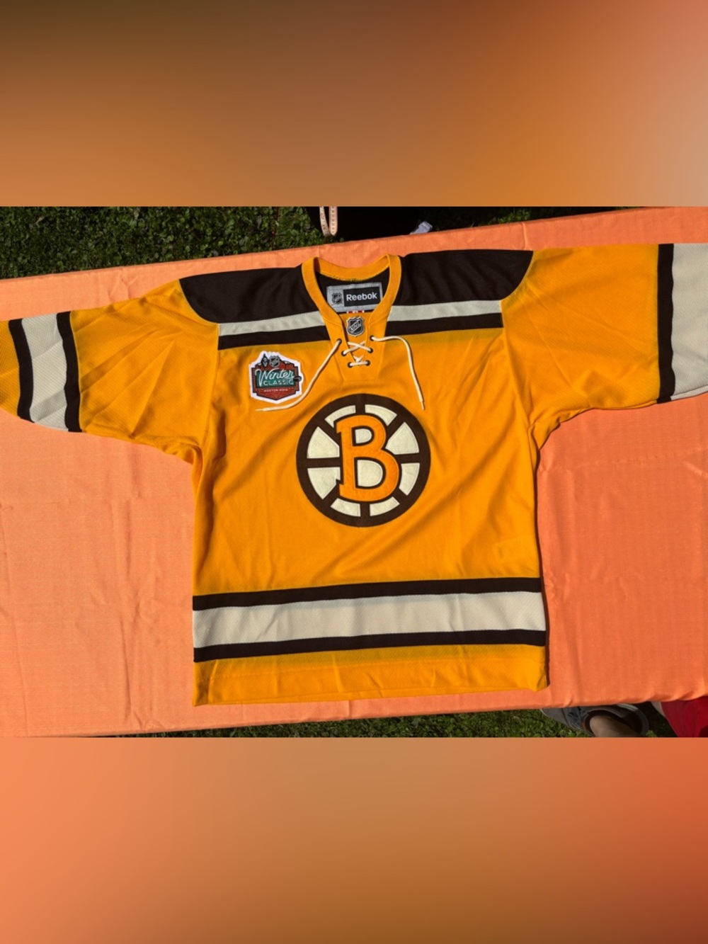 Reebok Gold and Brown Boston Bruins Winter Classic Hockey Jersey